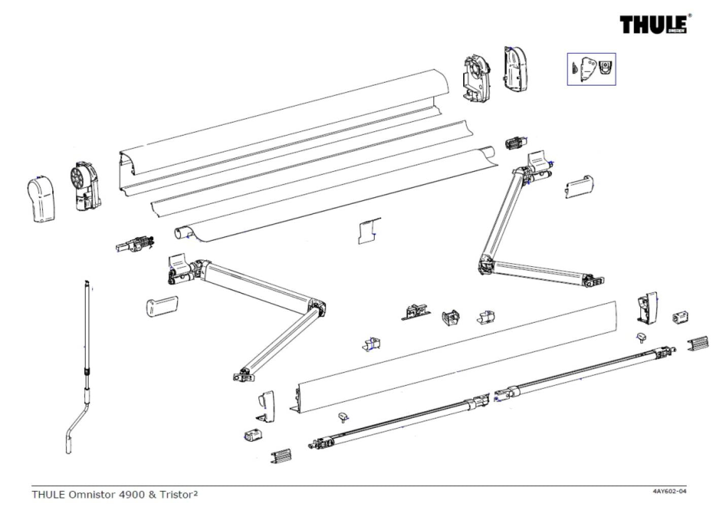 Thule Support Arm Oval 4900 3.50/4.50