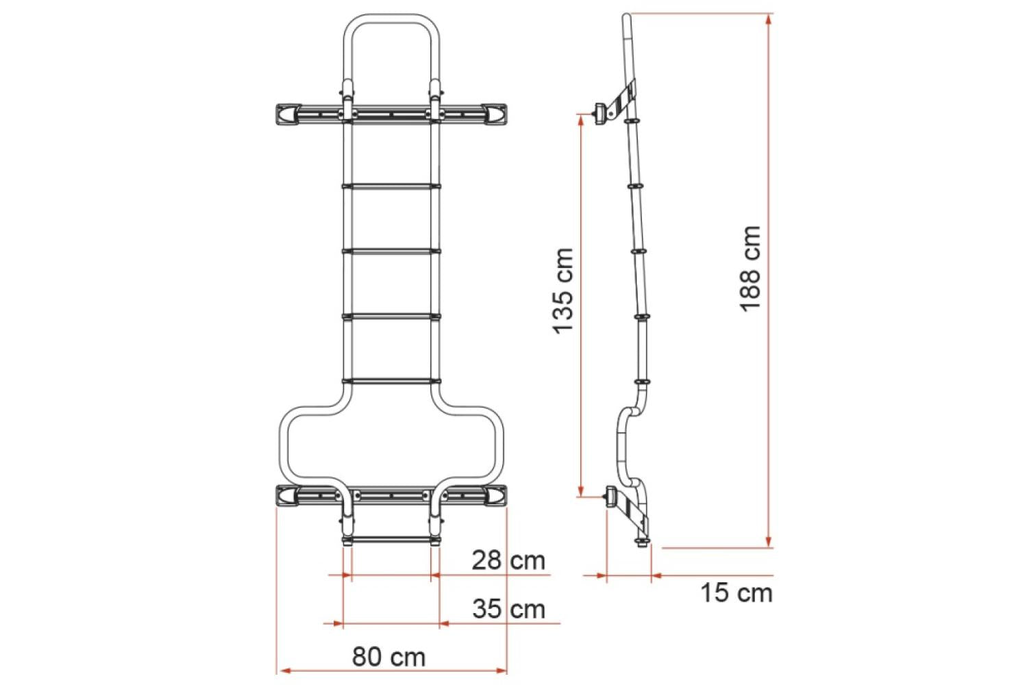 Fiamma Ladder Deluxe DJ Ducato Deep Black