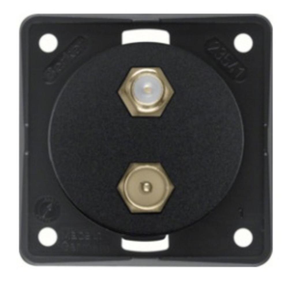 Berker Contactdoos TV + SAT Inbouw Zwart Mat