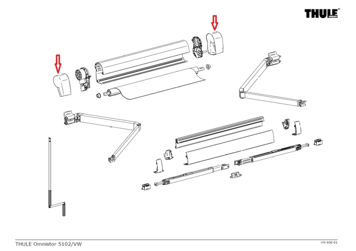 Thule Eindkap LH+RH 5200