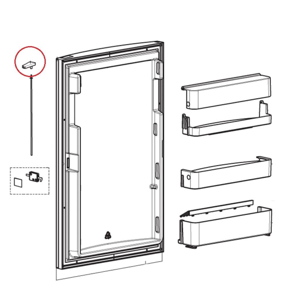 Dometic RMS8550 Knop Deurvergrend. Recht Scharnier
