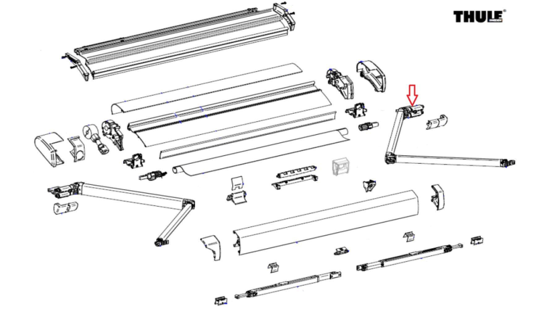 Thule Adapt Eriba Touring RH Spr Arm 6200 260/280