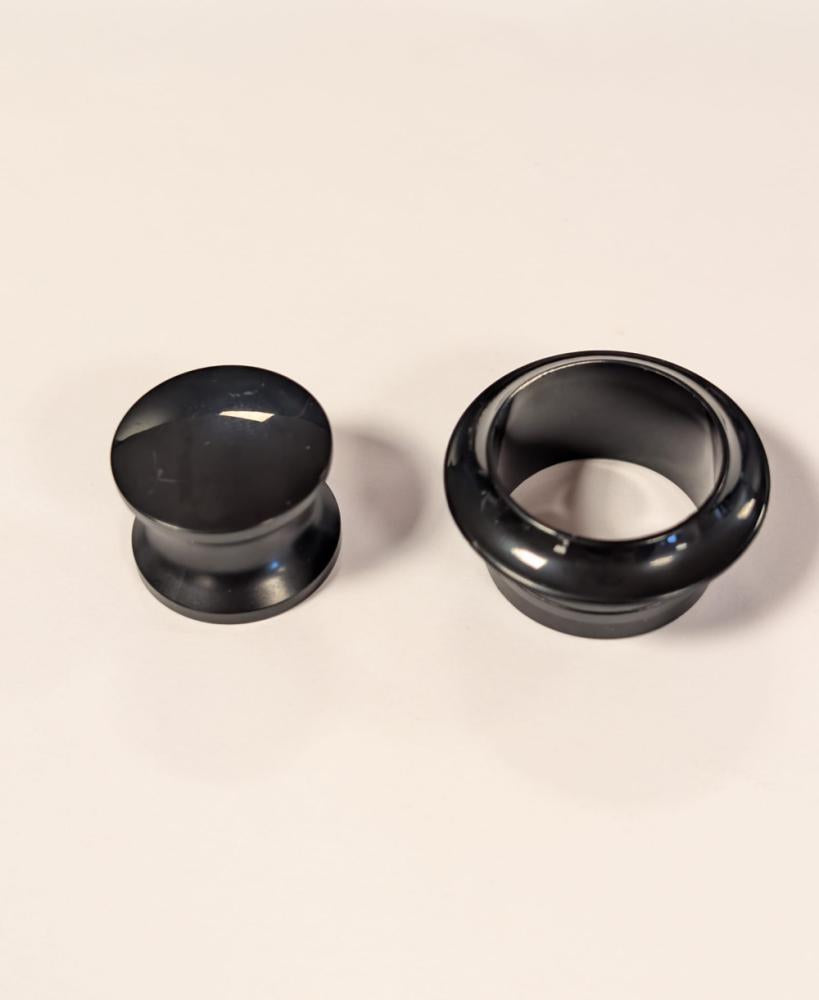 Knop+Ring Pushlock Zwart