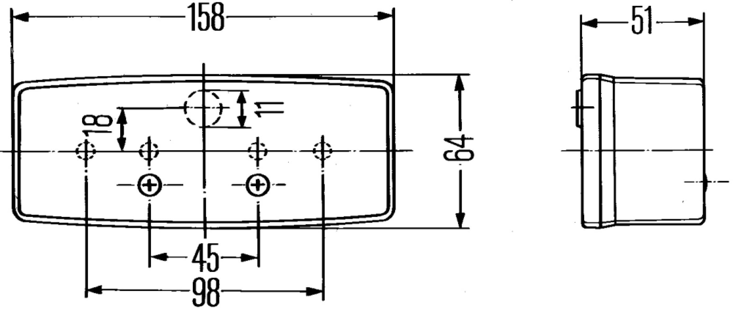 Hella Achterlicht Rem/ Knipper Opbouw Rechts 12/24V