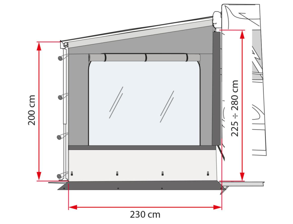 Fiamma Zijpaneel Side W Pro Shade F45/F65/F70/F80 links