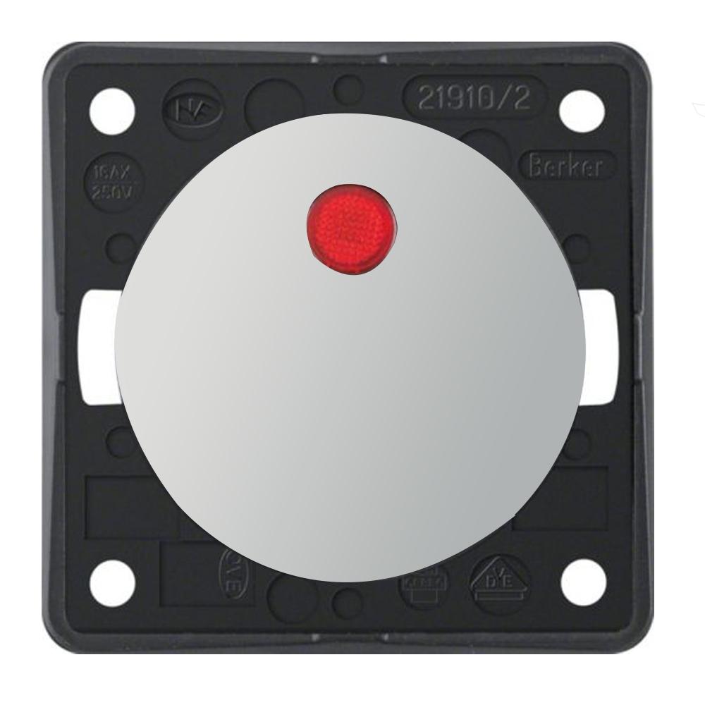 Berker Aan/Uitschakelaar Flow/Pure met Lampje Inbouw Chroom Hoogglans 230V