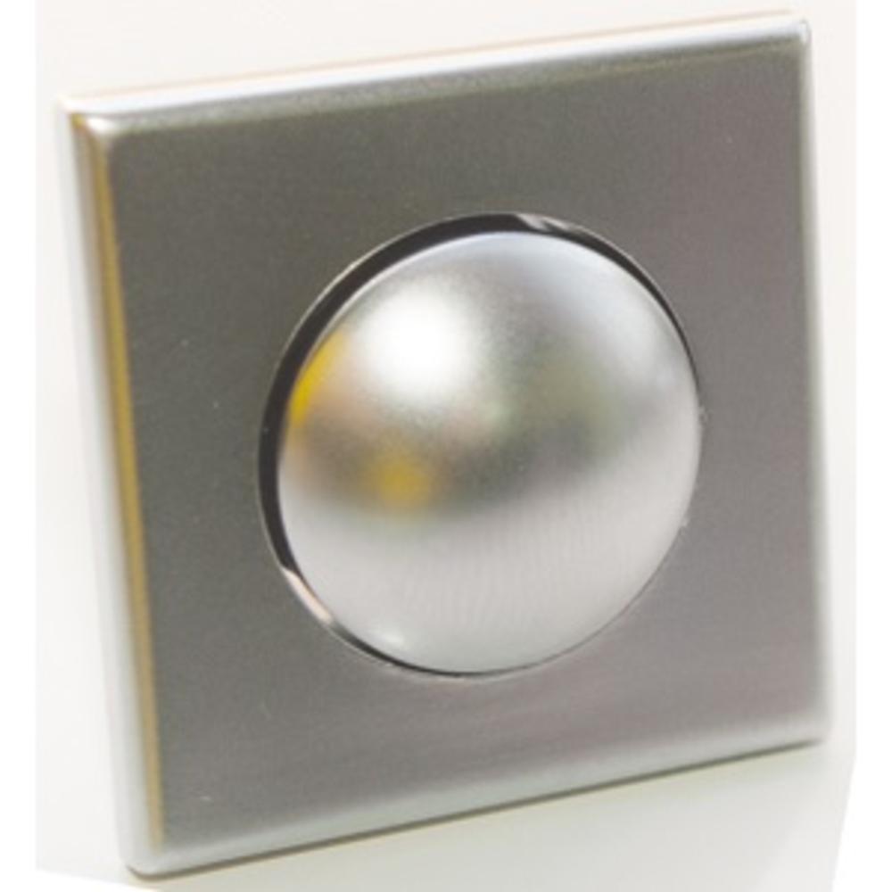 Mini Knop+Ring Vierkant Pushlock Mat Chroom 2st.