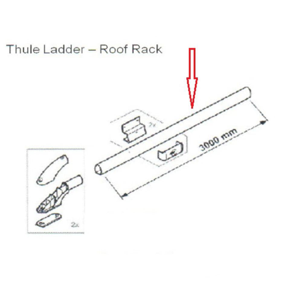 Thule Oval Tube L=3,0m Geanodiseerd