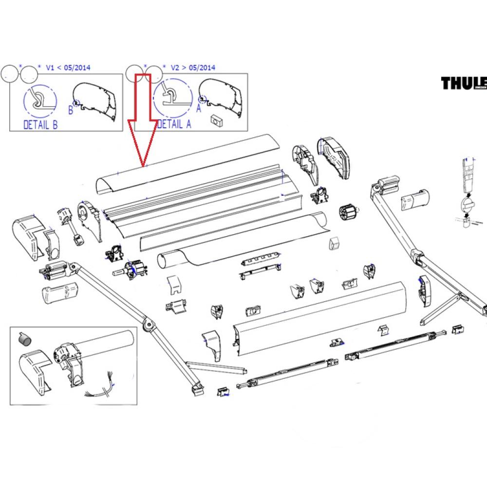 Thule Cover Housing 9200 4.00 Wit >05/2014