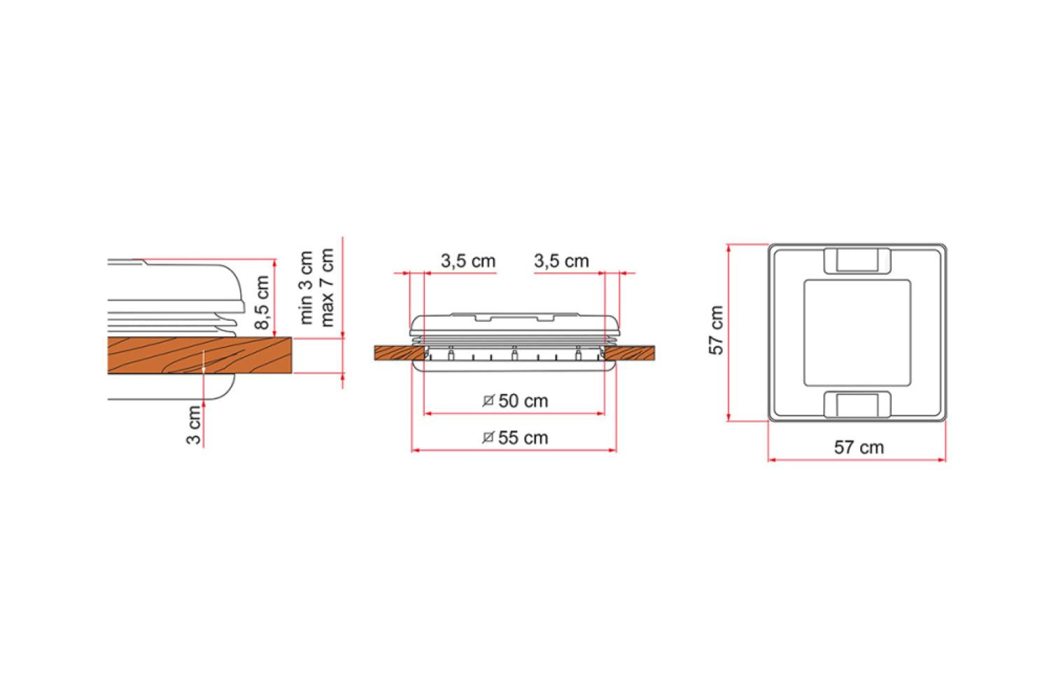 Fiamma Vent 50 Crystal 50x50cm