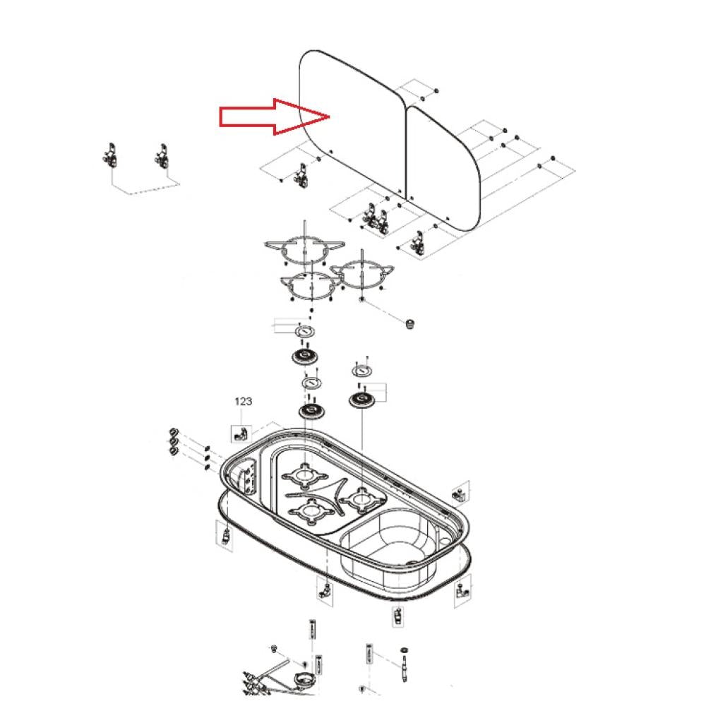 Dometic MO840 Komfoort Glasplaat Links