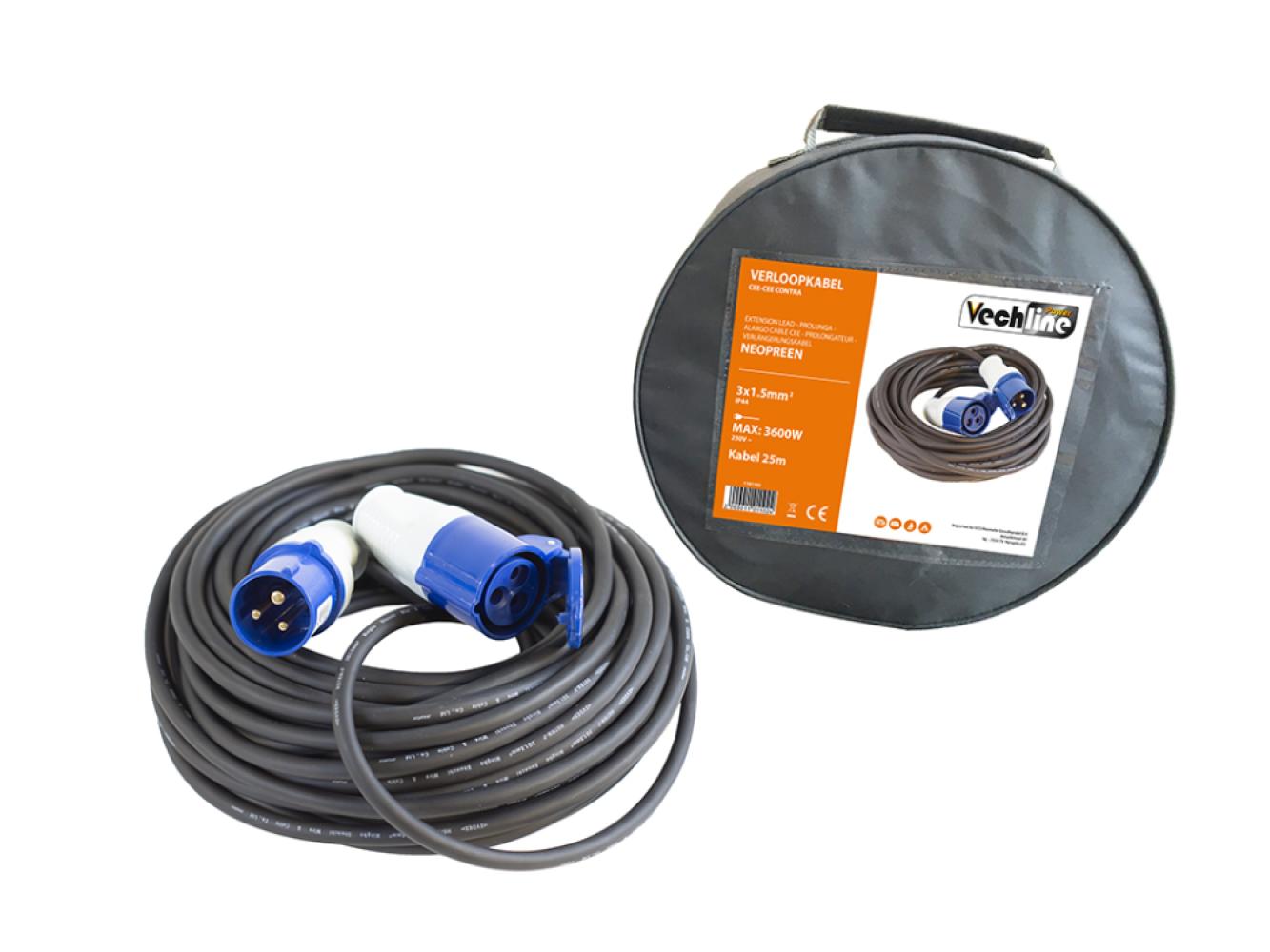 Vechline Verloopkabel 3x1,5mmÂ² CEE-CEE Contra 25m
