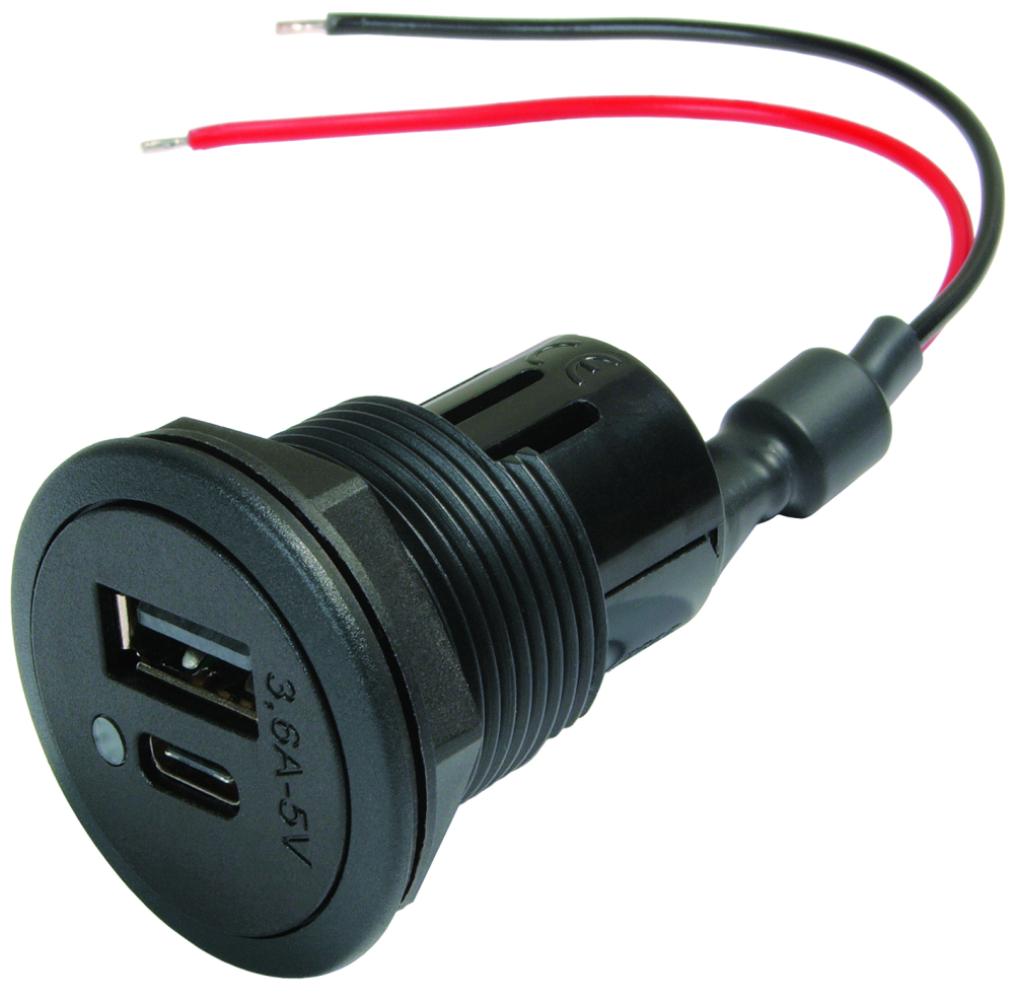 Power USB 3600mA + USB C/A Inbouwdoos