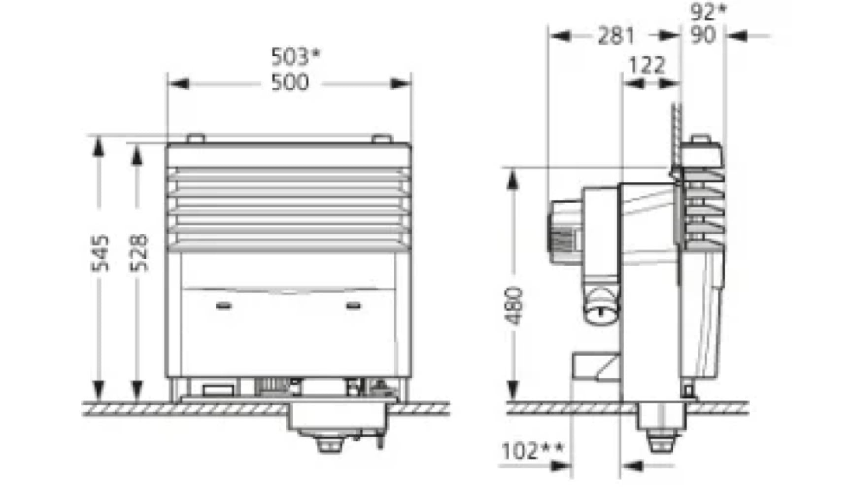 Truma Kachel S3004 voor 1 Ventilator zonder Mantel