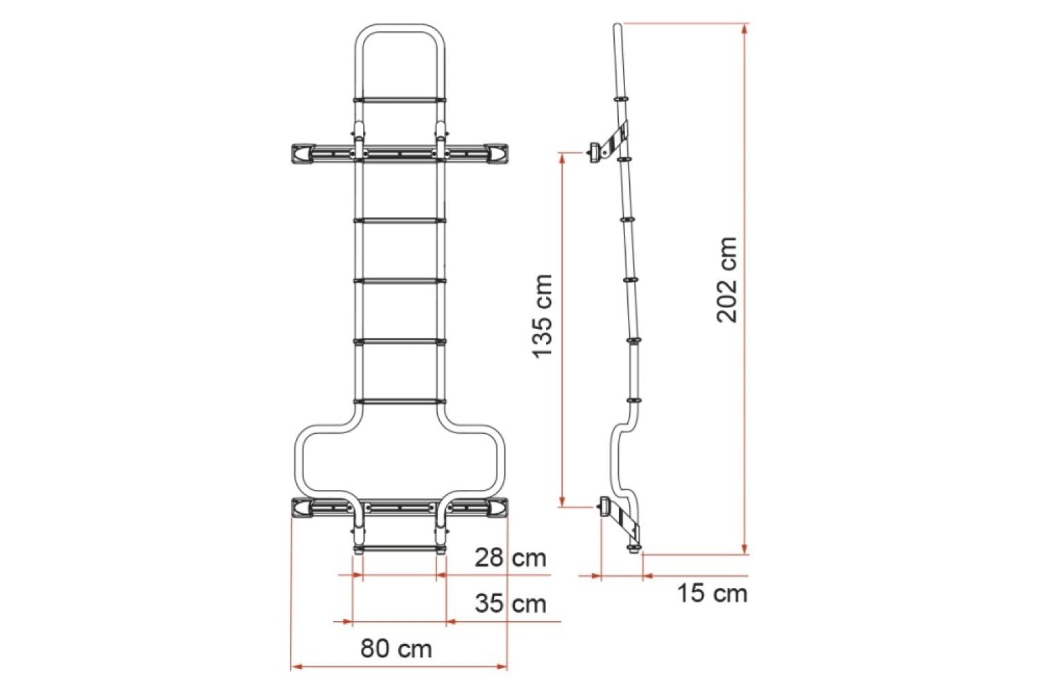 Fiamma Ladder Deluxe DJ Ducato H3 Deep Black