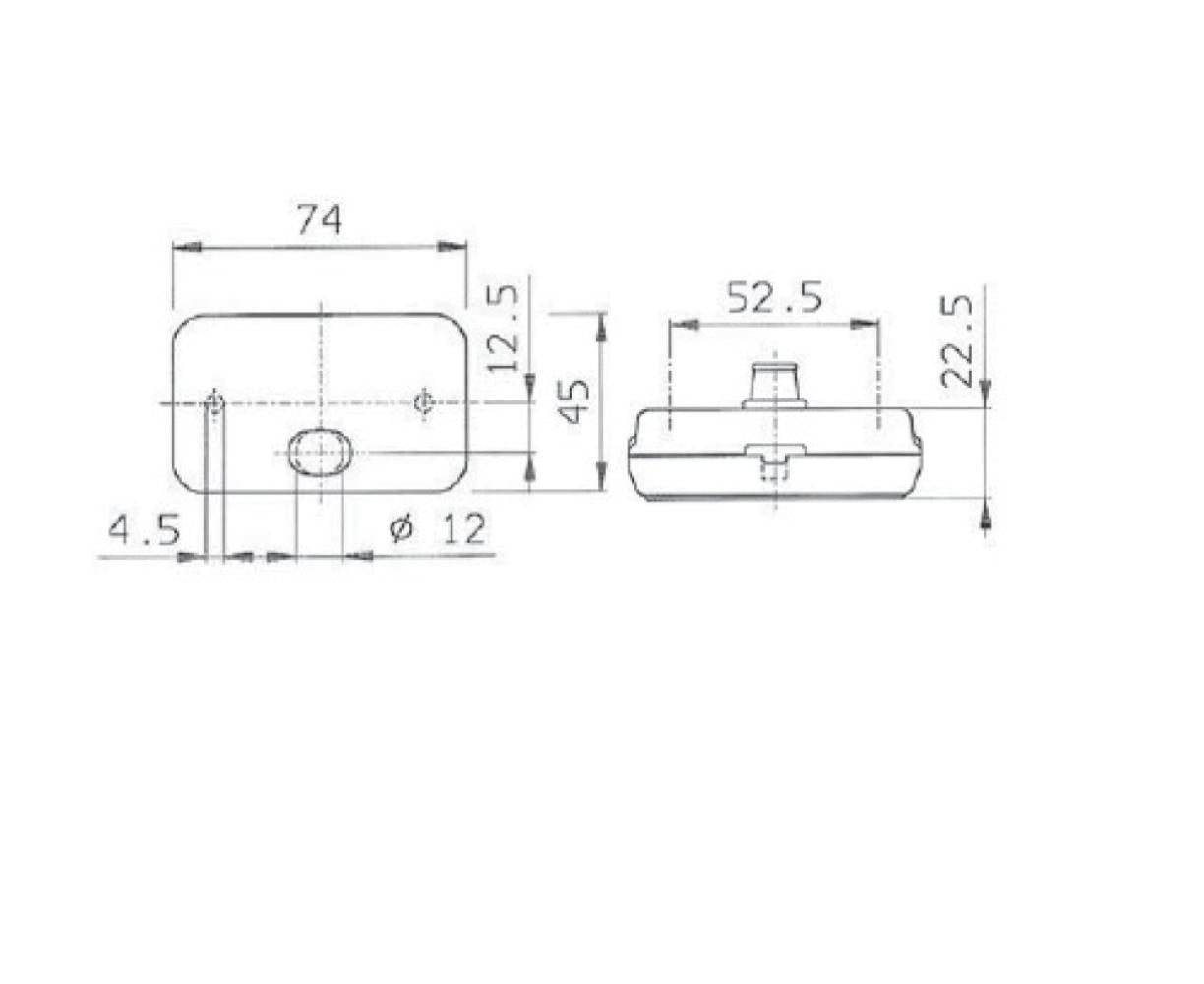 Jokon Zijmarkering SMLR130 Rechthoekig Opbouw Oranje