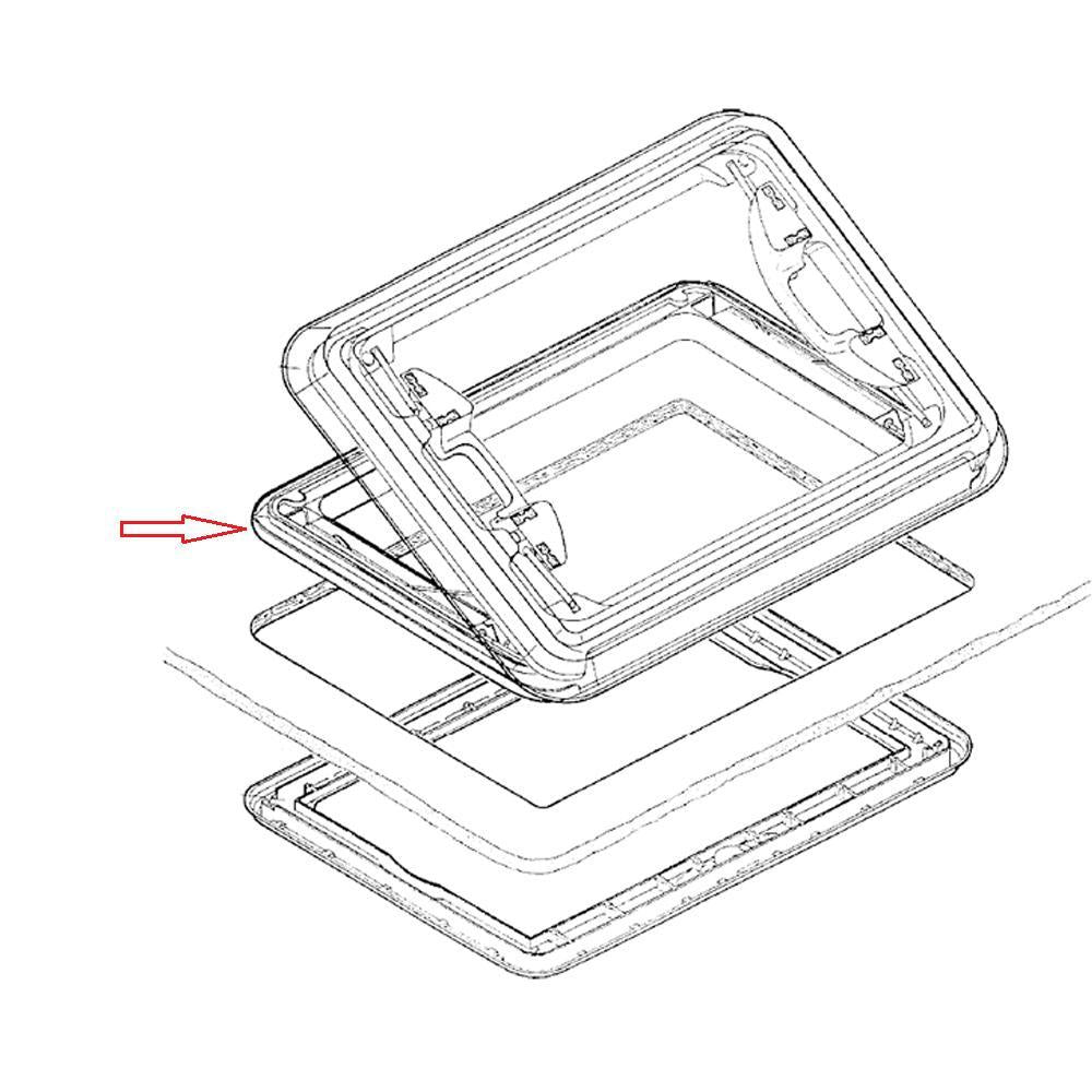 Dometic Heki 1 Inbouwkader voor Glaskoepel