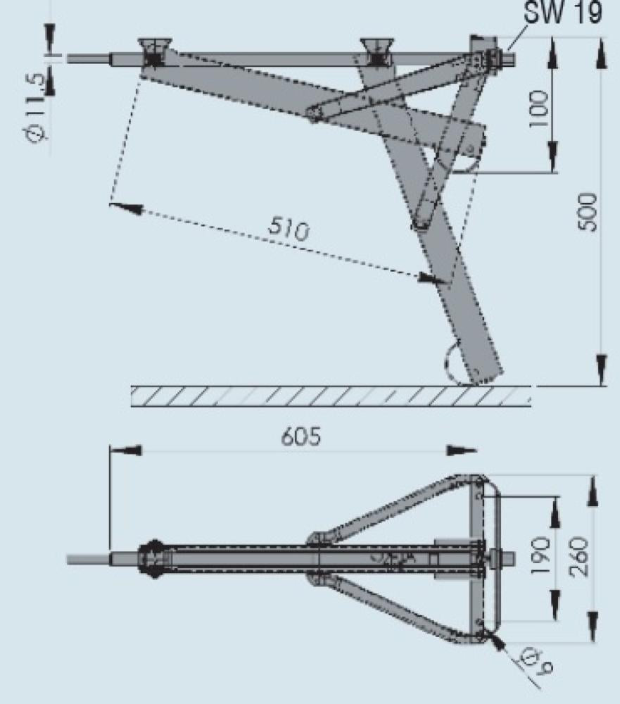 AL-KO Uitdraaisteun 800kg 19x60.5cm