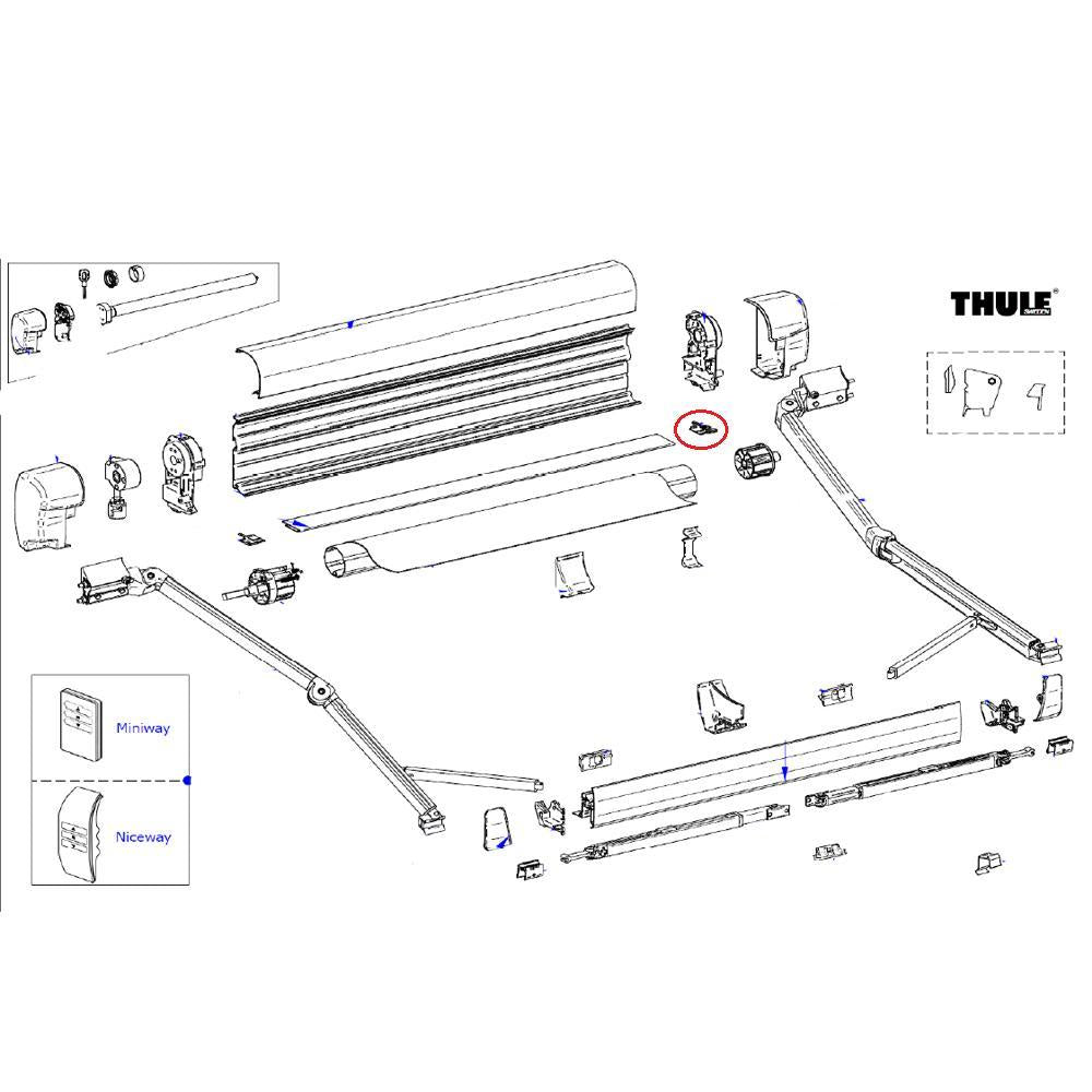 Thule Eindkap Main Housing Bottom LH+RH 8000