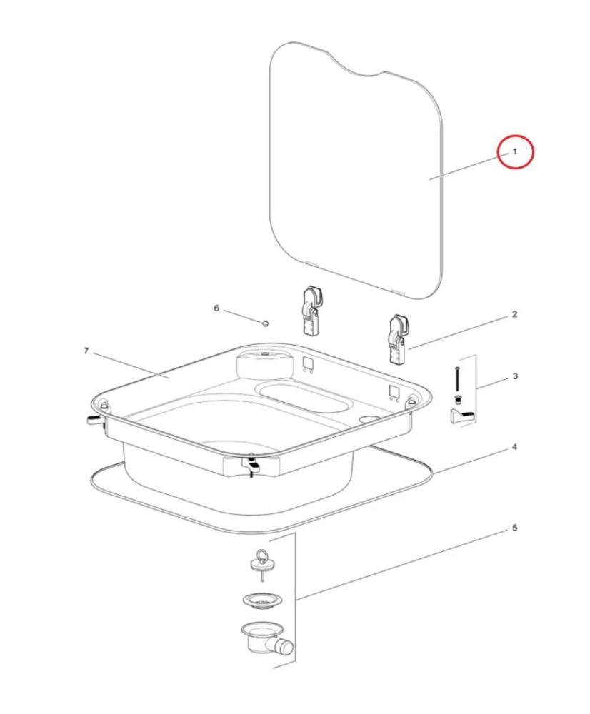 Dometic CoolMatic CR Glazen Legplaat Rechthoekig Zwart