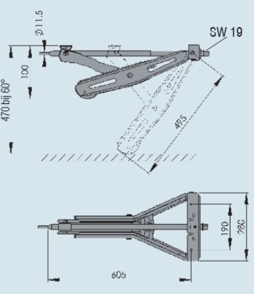 AL-KO Uitdraaisteun 1000kg 19x60.5cm