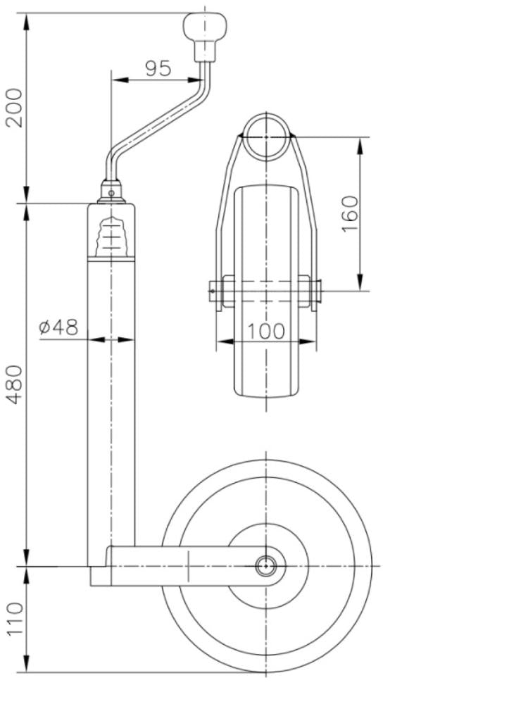 Winterhoff Neuswiel Kunststof Velg 215x70mm 48mm