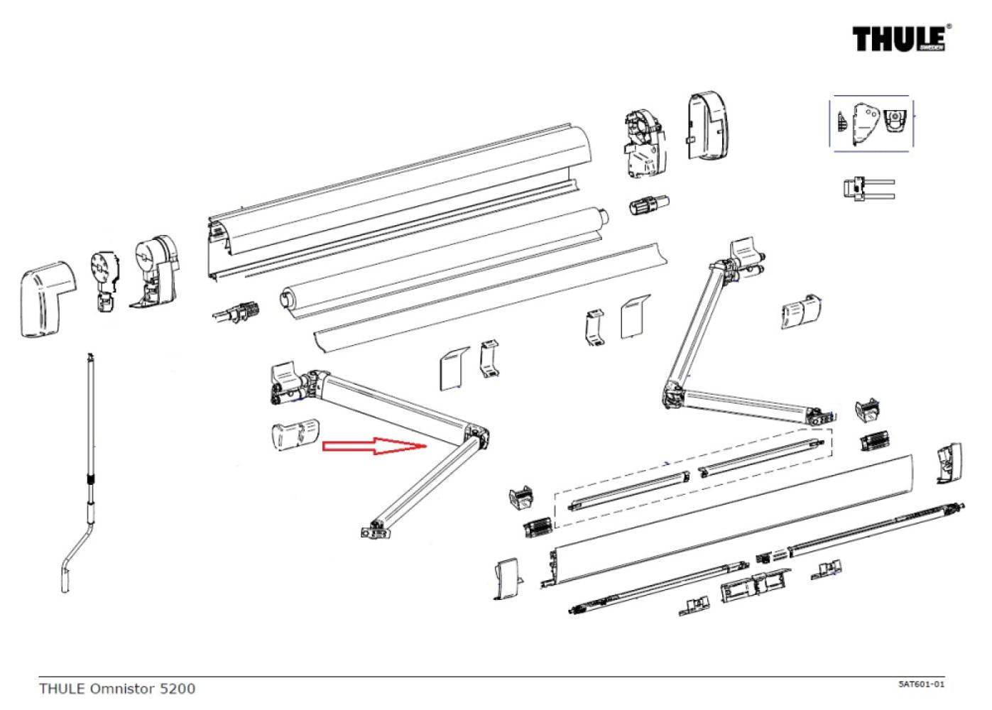 Thule Knikarm Compleet LH 5200 2.30
