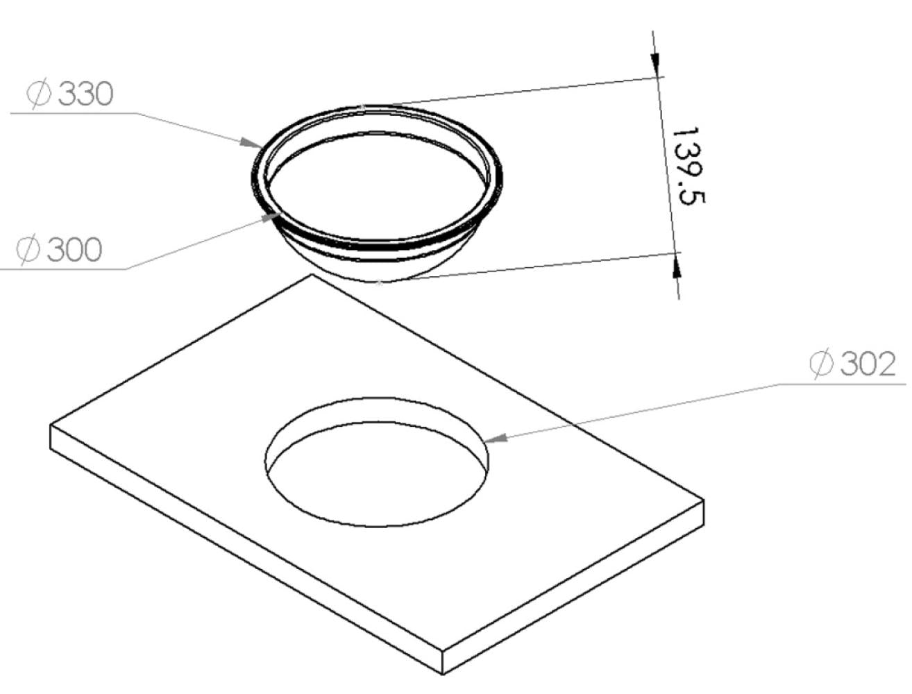 Navy Load Spoelbak Rond RVS Ø30–Ø33