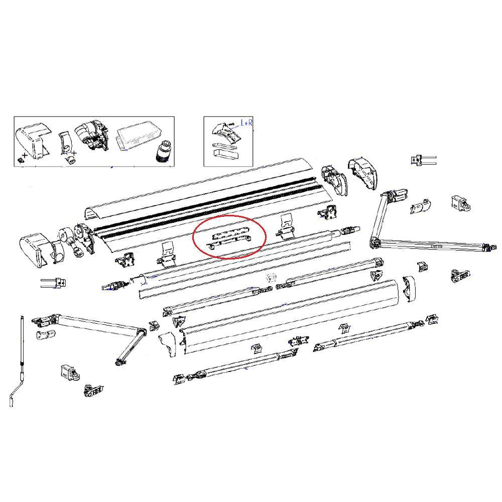 Thule 6300 Center Support Roller Tube