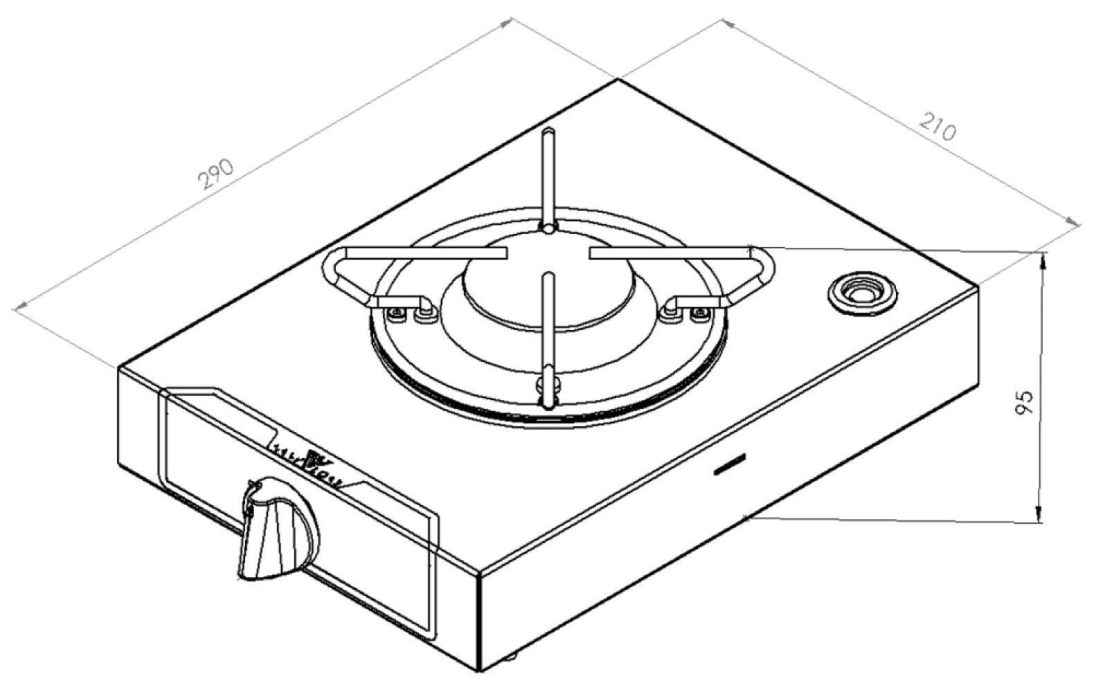 Navy Load Kookplaat Vrijstaand 1-Pits 210x290