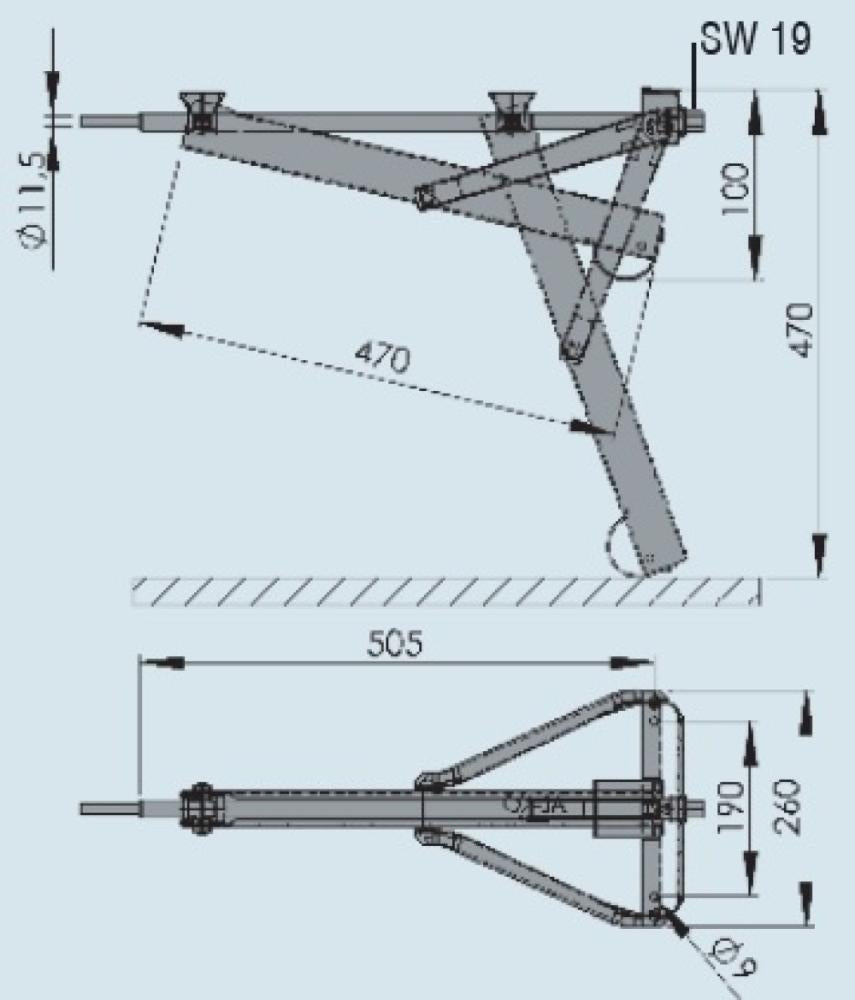 AL-KO Uitdraaisteun 800kg 19x50.5cm
