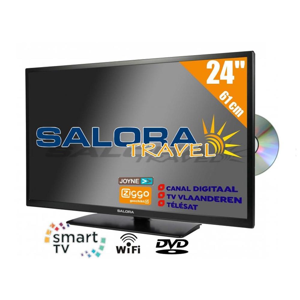 Salora 24'' TV Travel LED 12/230V Smart Wifi DVD
