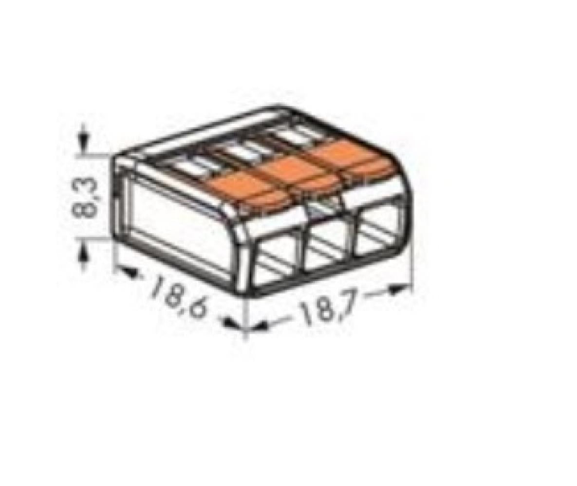 Wago 221 Lasklem 3-Weg