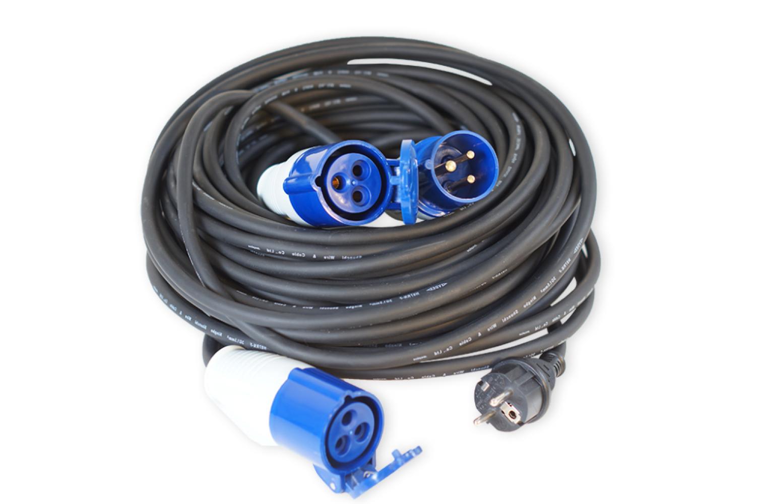 Vechline Verloopkabel 3x1.5mmÂ² CEE-CEE Contra & CEE Contra-Frans Verloop 25m