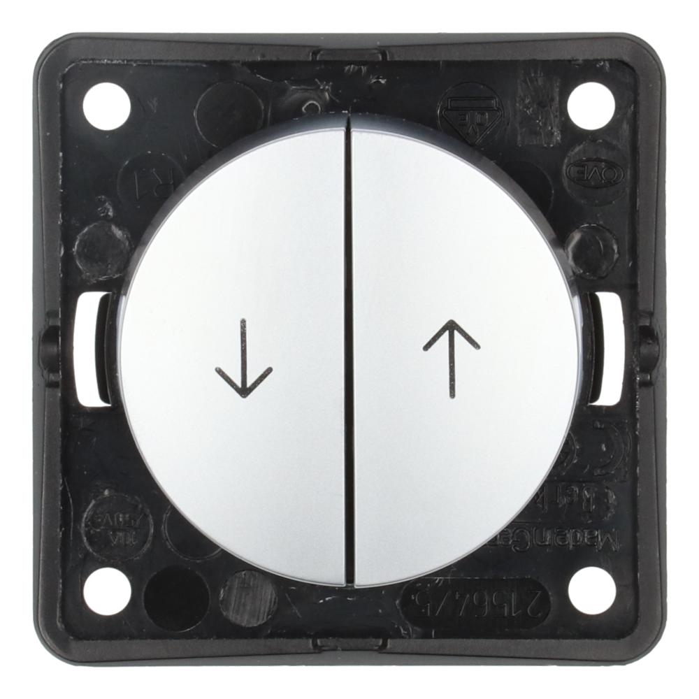 Berker Jalouzie Drukcontact Flow/Pure Inbouw Chroom Mat