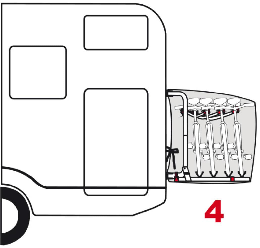 Fiamma Fietshoes S voor 4 Fietsen Achterwand