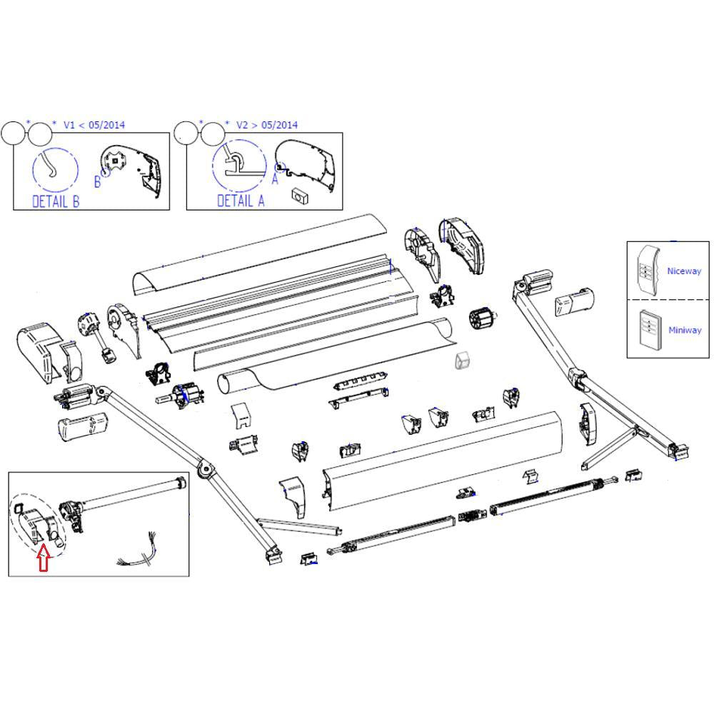 Thule 9200 Eindkap Main Housing 220V CrÃ¨me Links