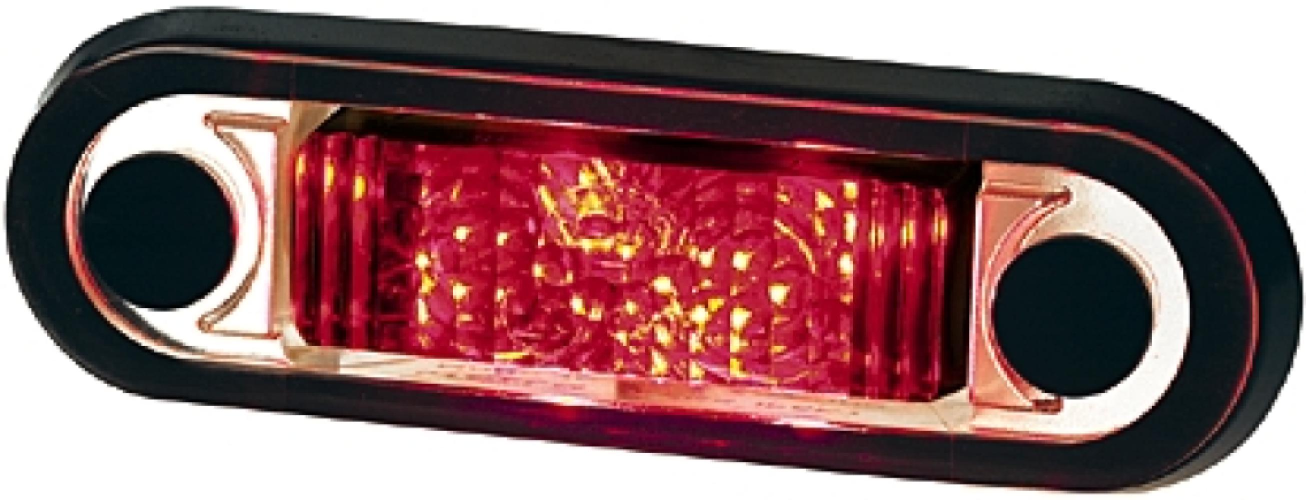 Hella Markering LED Ovaal Inbouw Wit met Rode LEDs 5mtr Kabel