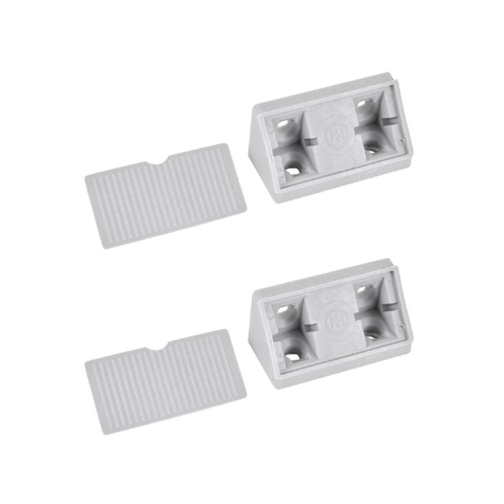 Hoekverbinder met afwerkkapje. grijs à 4 st.