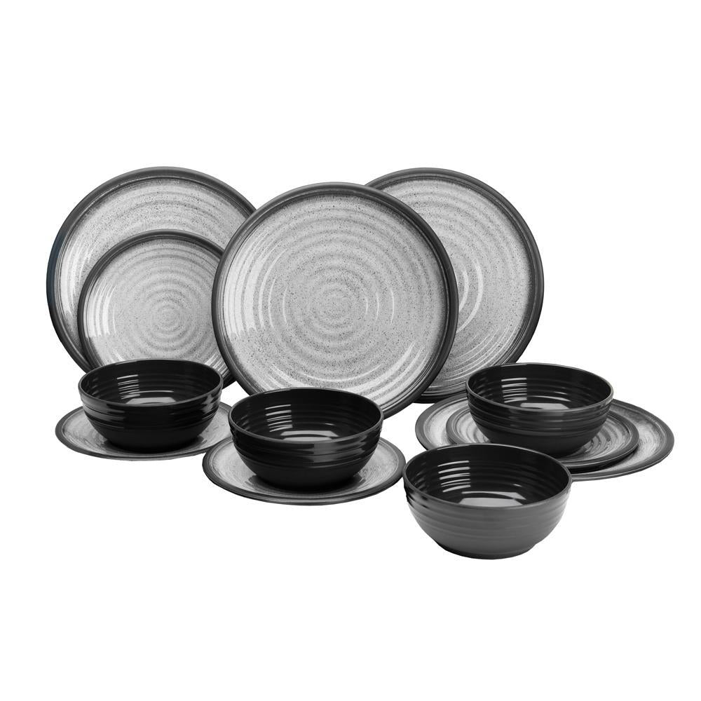 ViaMondo Melamine Servies Graniet 12-delig