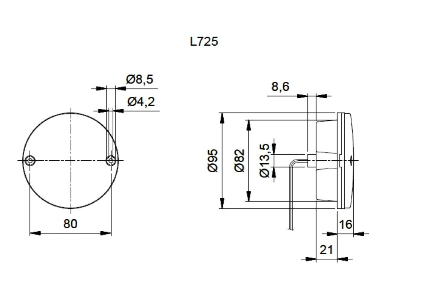 Jokon Knipperlicht/Achterlicht LED 725 Rond Rood/Wit