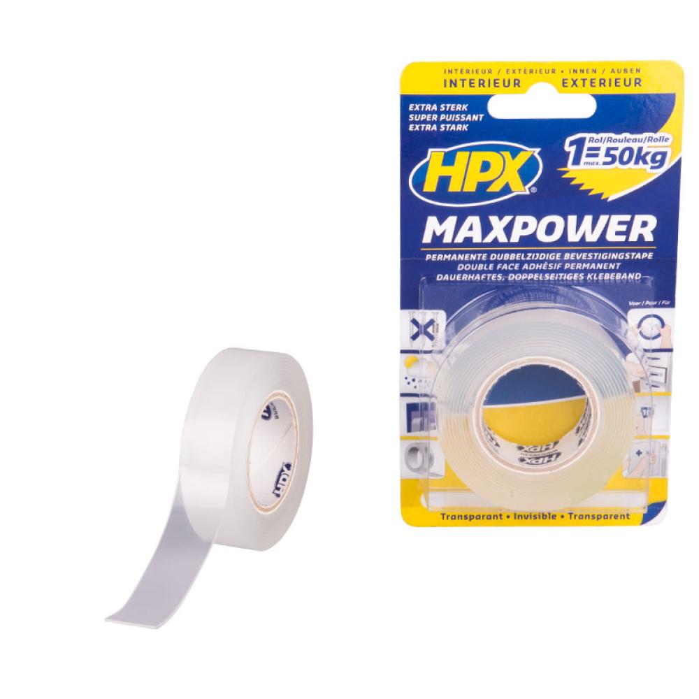 HPX Max Power Bevestigingstape 2mtrx19mm Transparant
