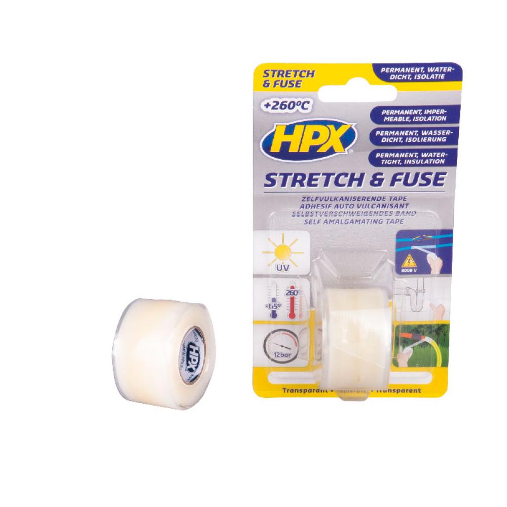 HPX Stretch & Fuse Zelfvulkaniserende Tape 1.80mtr Transparant