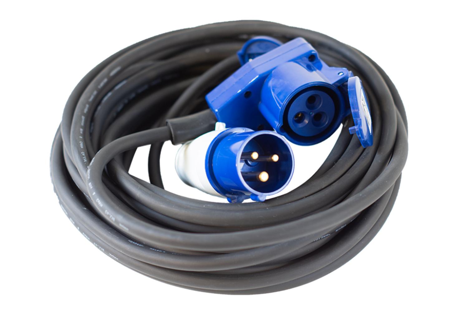 Vechline Verloopkabel 3x1.5mmÂ² CEE-Winkelkoppeling 15m