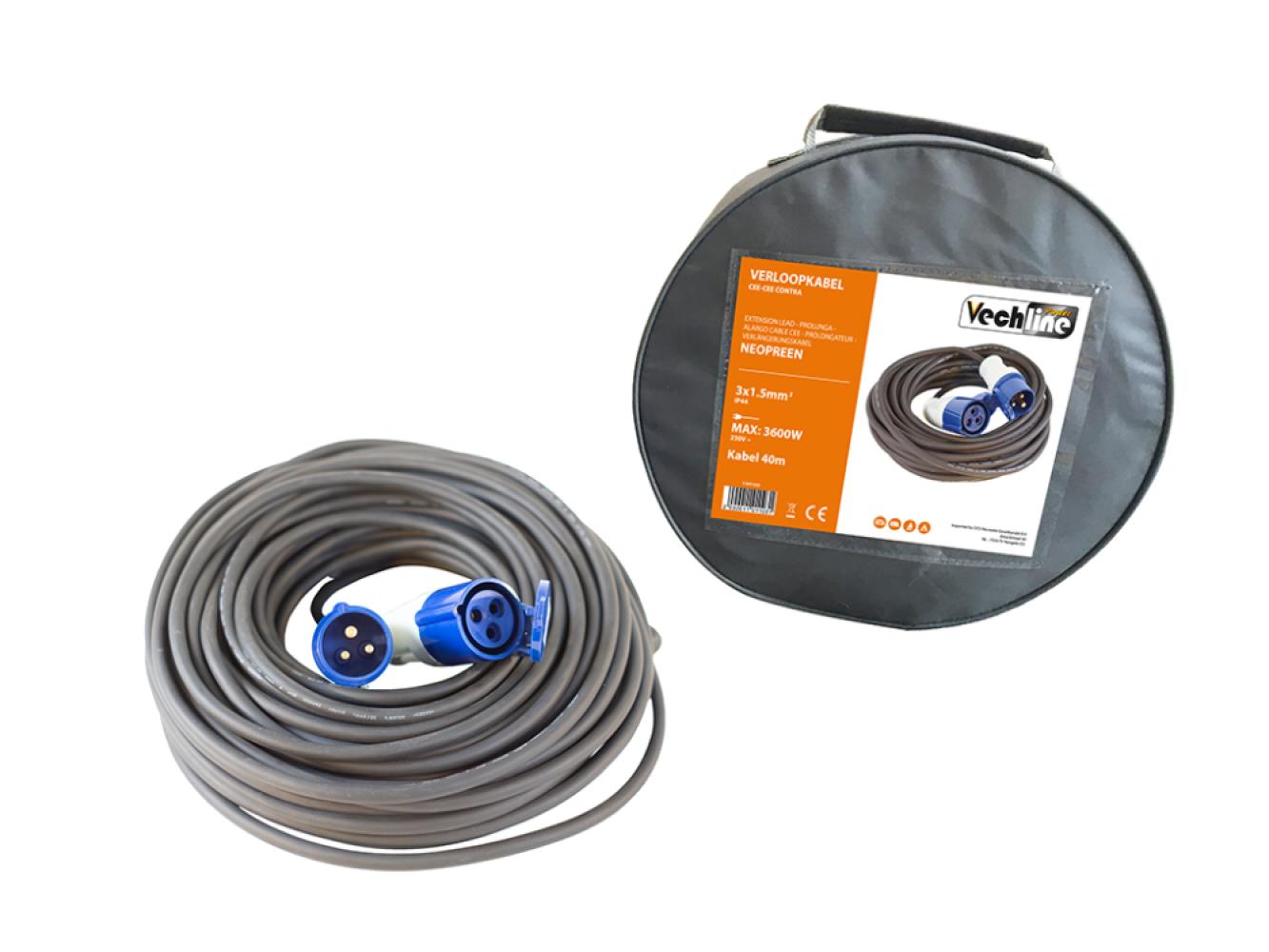 Vechline Verloopkabel 3x1,5mmÂ² CEE-CEE Contra 40m