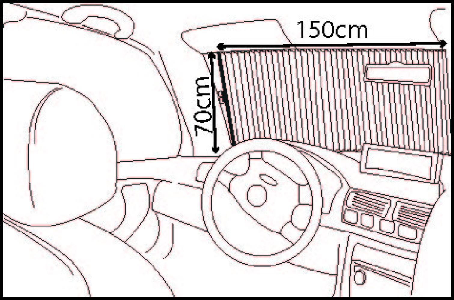 Zonnescherm Binnenzijde 70x150
