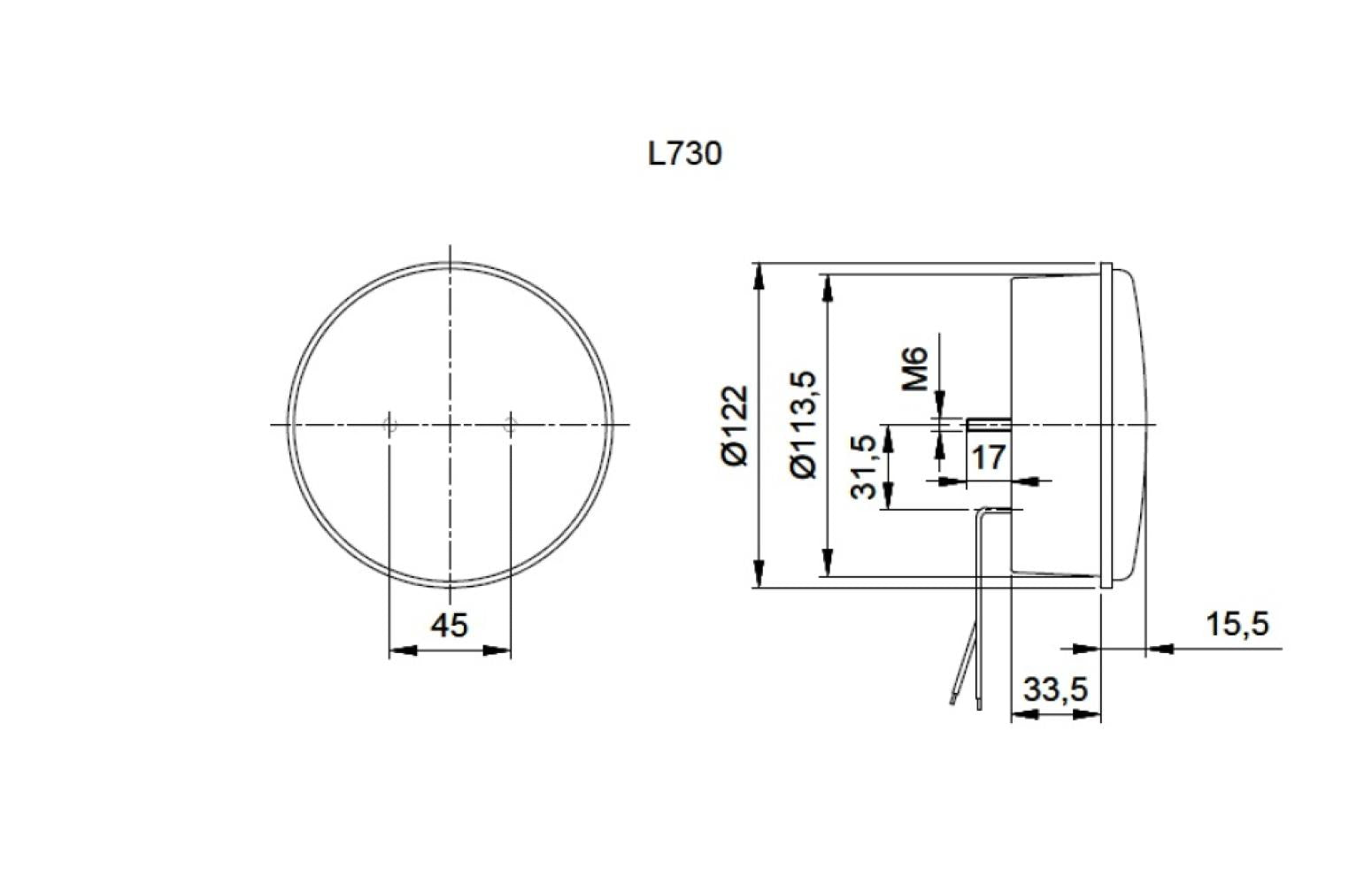 Jokon Achteruitrijlicht LED 730 met Reflector Rond Wit/Rood