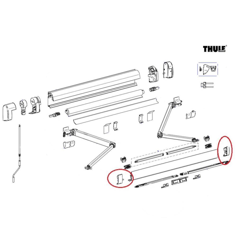Thule Eindkap Lead Rail LH+RH 5200