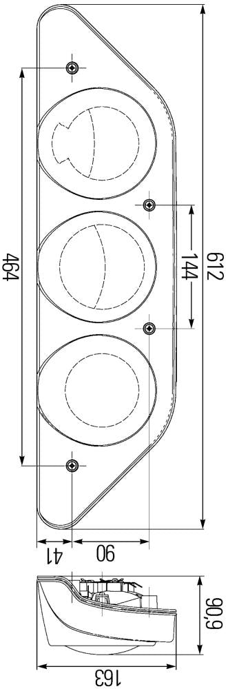 Hella Achterlicht Caraluna Modular Rem/ Knipper/ Mist/ Achteruit/ Zijmarkering Links