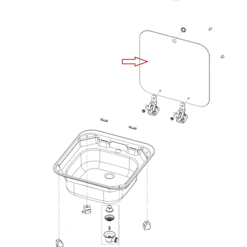 Dometic Spoelbak Glasdeksel SNG4244